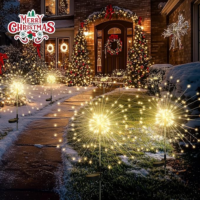GIGALUMI Garden Decor Outdoor Lights 120LED 8Pack, Solar Garden Lights - Image 3