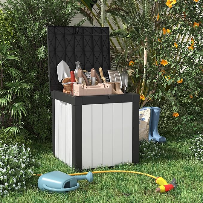 40 Gallon Resin Deck Box, Lockable Patio Outdoor Storage Box - Image 2