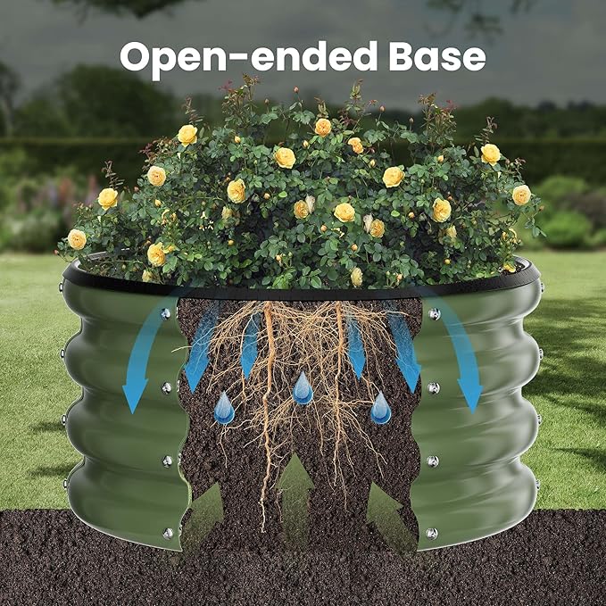 ZXZYHFTY Round Galvanized Raised Garden Bed kit, Round Large Metal Raised - Image 6