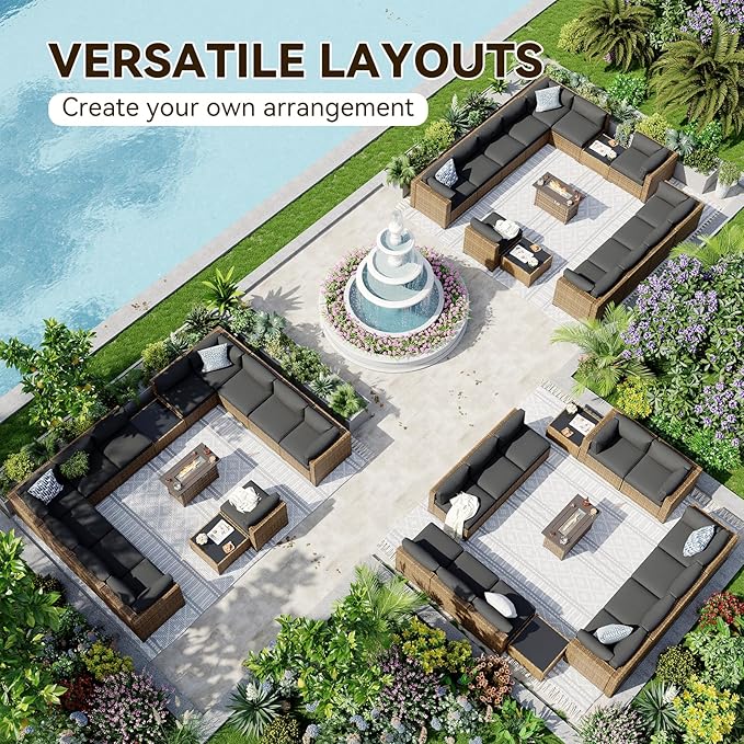 Aoxun Patio Furniture Sets, 15-Piece Outdoor Patio Furniture - Image 8