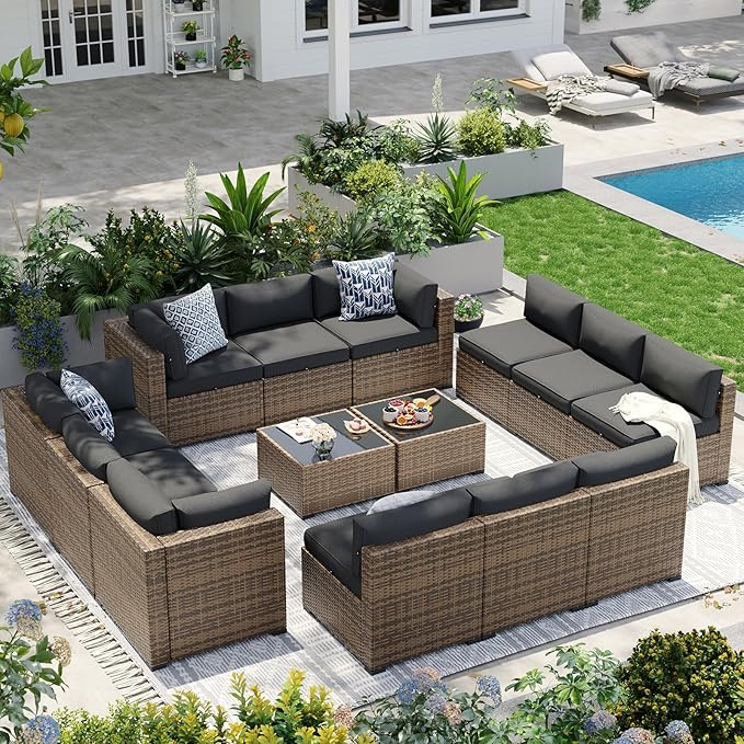 Aoxun Patio Furniture Sets, 14-Piece Outdoor Patio Furniture by Aoxun