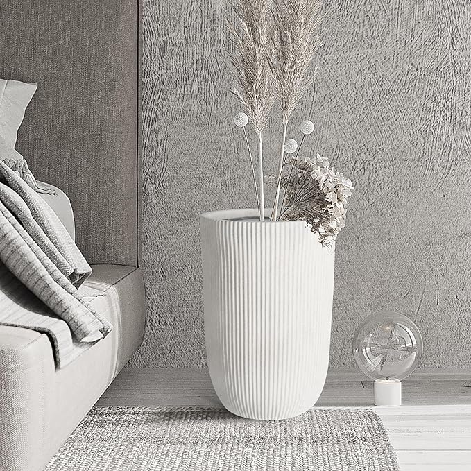 Oakrain 18" H Tall Planter, Large Indoor Outdoor Decorative Pot - Image 8