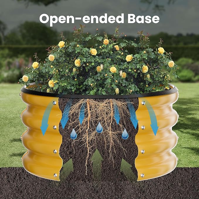 ZXZYHFTY Round Galvanized Raised Garden Bed kit, Round Large Metal Raised - Image 6