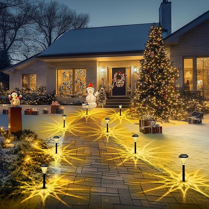 GIGALUMI 12 Pack Solar Lights Outdoor Waterproof, Outdoor Solar Lights - Image 7