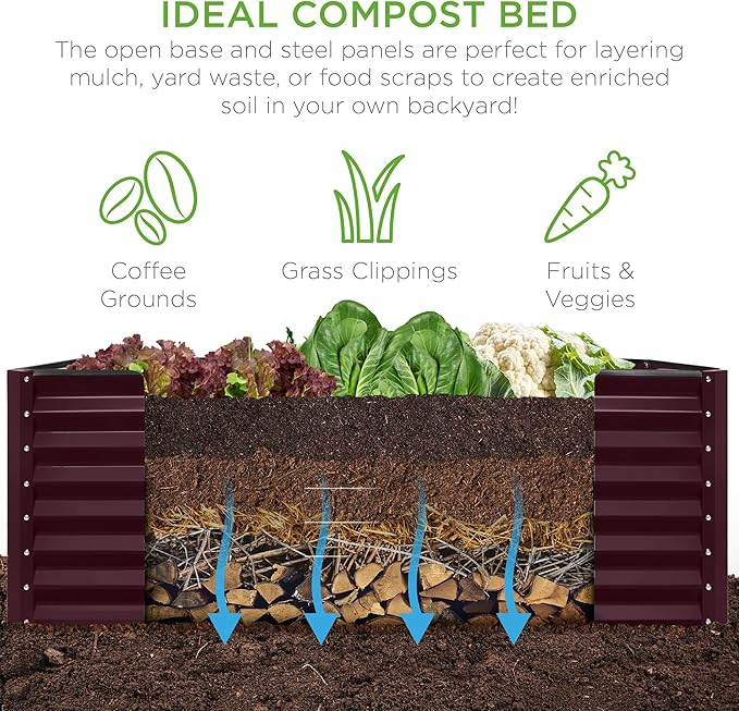Best Choice Products 6x3x2ft Outdoor Metal Raised Garden Bed, Deep Root Box - Image 4