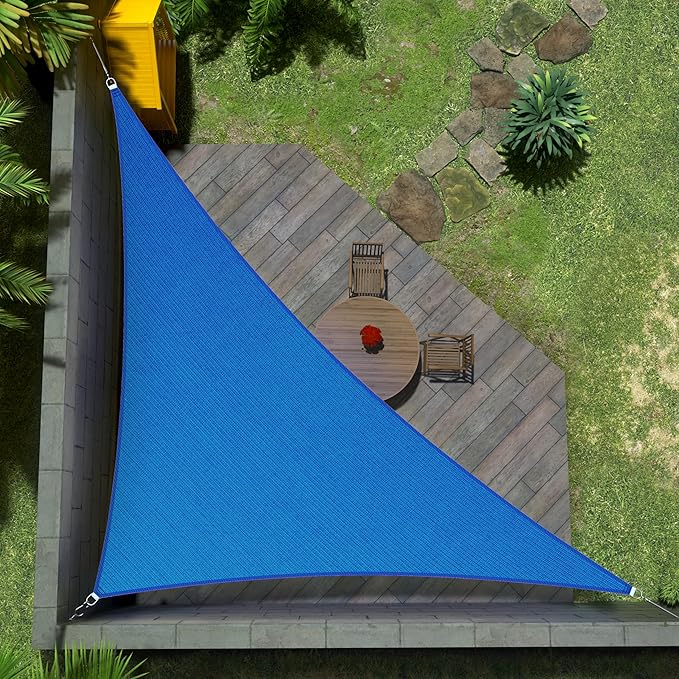 Amgo Custom Size 6' x 9' x 10.8' Blue Right Triangle Sun Shade Sail Order to by Amgo