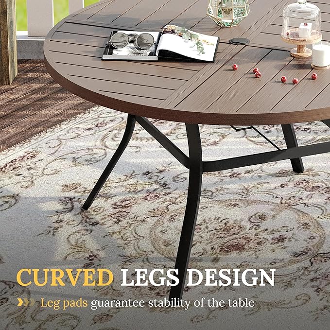 VICLLAX Round Patio Table with Adjustable Umbrella Hole - Image 7
