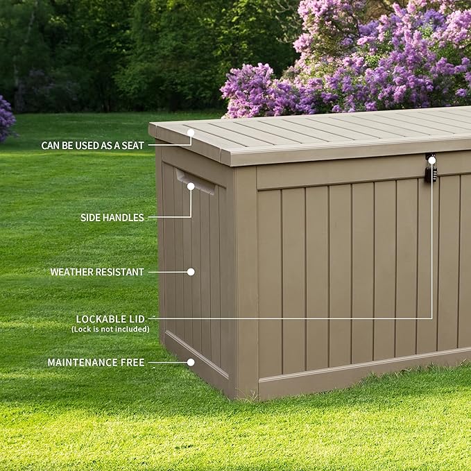 YITAHOME 230 Gallon Outdoor Storage Deck Box, Weather-Resistant Resin, Versatile - Image 8