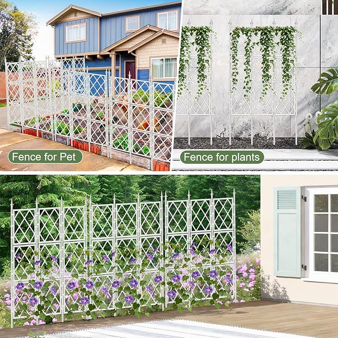 5.25FT Garden Trellis for Climbing Plants Outdoor, Metal Wall Lattice Climbing - Image 6