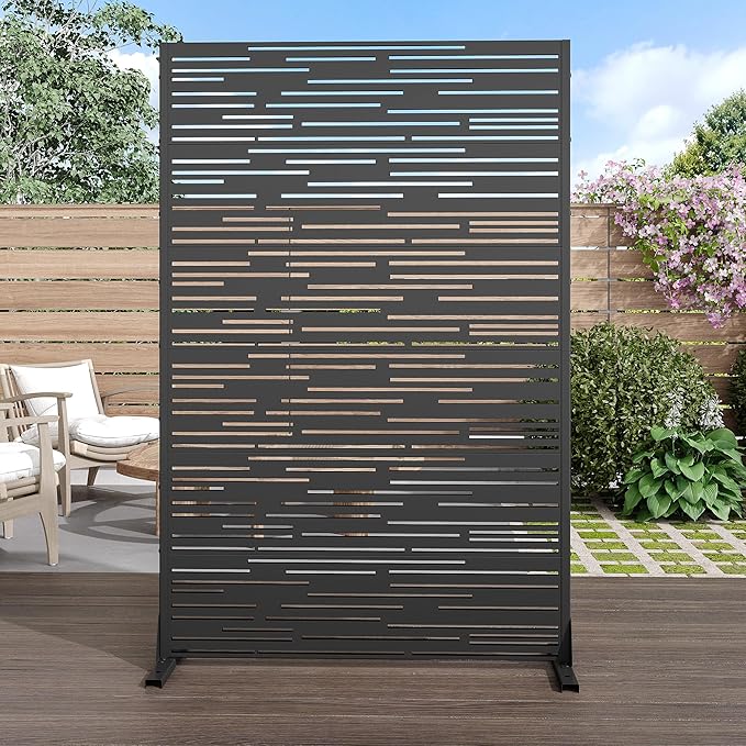 Casaphoria Metal Privacy Screen Outdoor, Shine Black by Casaphoria
