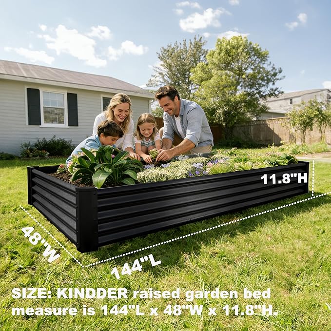 8x4x1ft Raised Garden Beds Outdoor Kit, No Support Rod, Metal Raised Garden Beds - Image 3