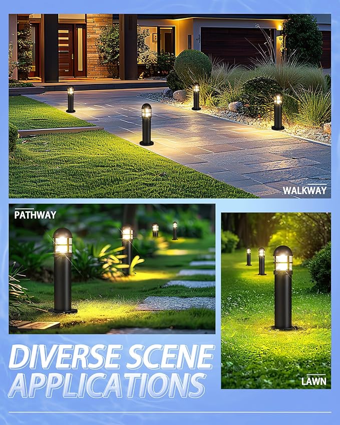 8 Pack LED Low Voltage Bollard Pathway Lights, 12V 200LM IP67 Waterproof - Image 5