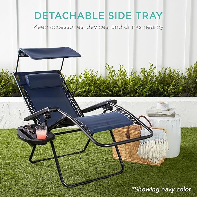 Best Choice Products Folding Zero Gravity Outdoor Recliner Patio Lounge Chair - Image 6