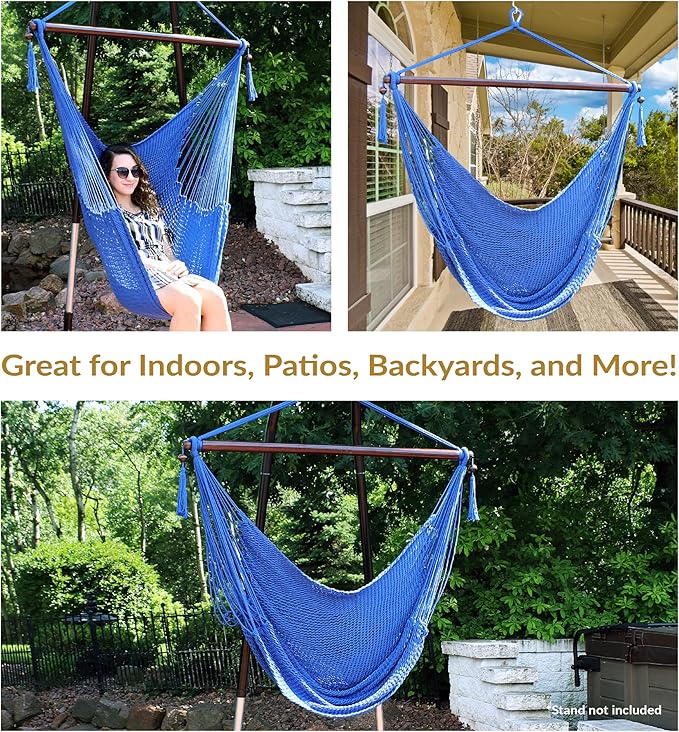 Sunnydaze Outdoor Hammock Chair Swing - Image 5