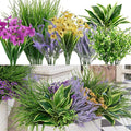25Pcs Outdoor Artificial Boxwood UV Resistant Fake Stems Plants, Faux Plastic by Clycaloor