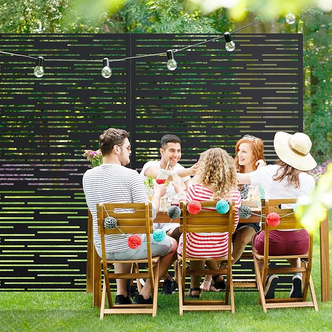 Casaphoria Metal Privacy Screen Outdoor, Shine Black - Image 8