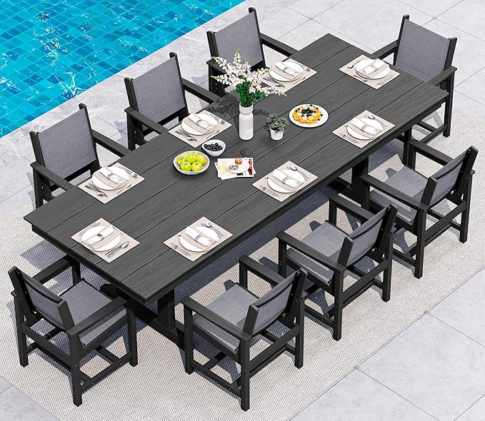 SERWALL 9 Piece Outdoor Dining Set by SERWALL