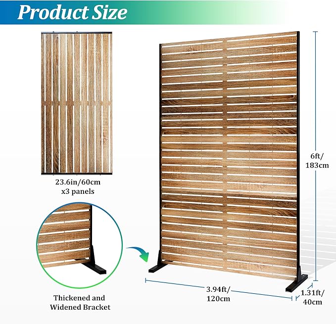 FENCY Outdoor Privacy Screen, Freestanding Decorative - Image 2