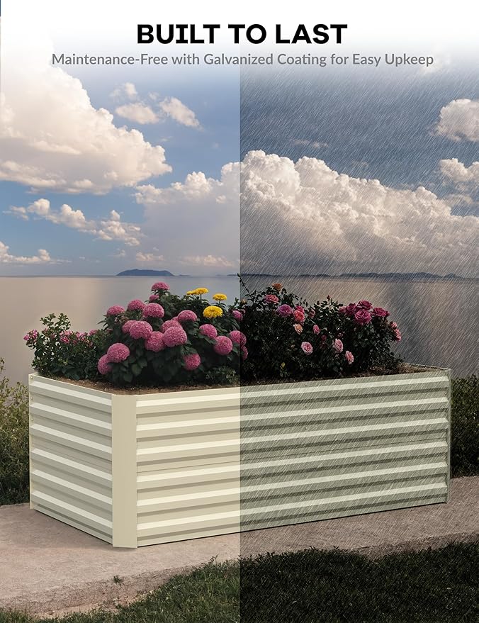 GarveeLife 8x4x2 ft Galvanized Raised Garden Bed, Rust-Resistant Raised Garden - Image 5