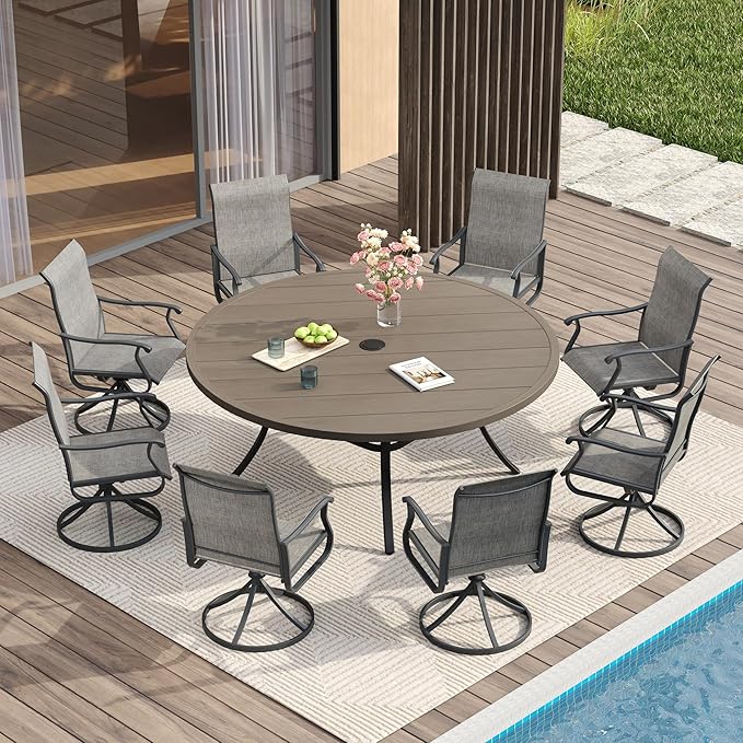 VICLLAX 60" Outdoor Round Patio Table - Image 2