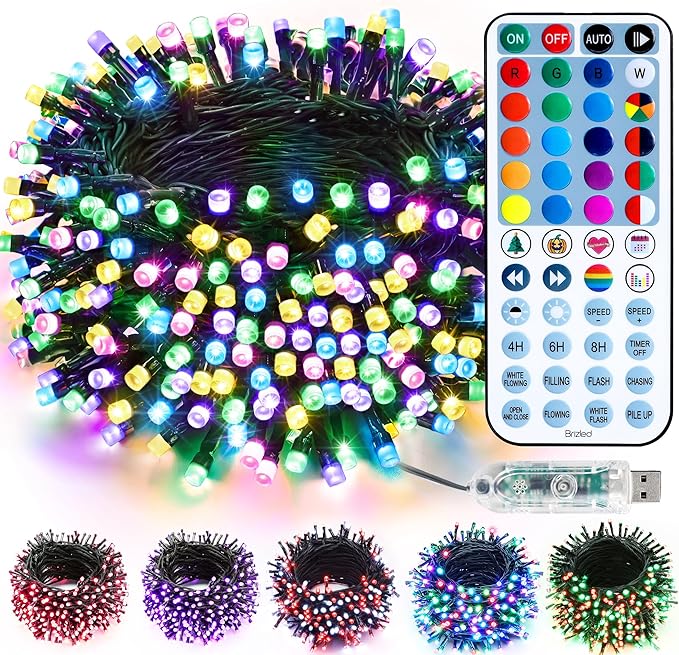 Brizled Color Changing Christmas Lights, 33ft 100 LED RGB Easter Light String by Brizled
