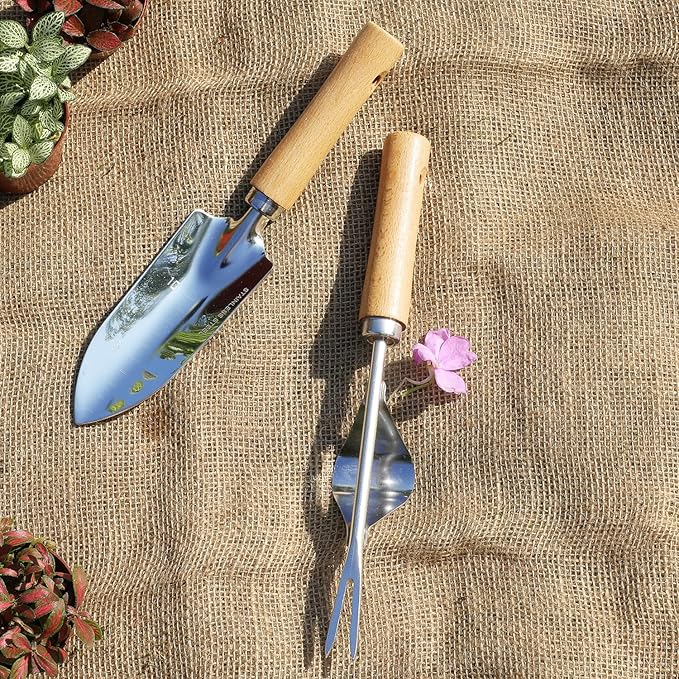 Garden Tool Set, 2 Pieces Stainless Steel Heavy Duty Garden Tools, Garden Kit - Image 2