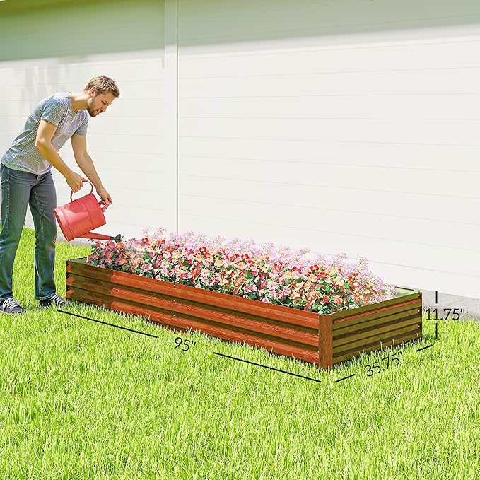 Outsunny Galvanized Raised Garden Bed, - Image 7