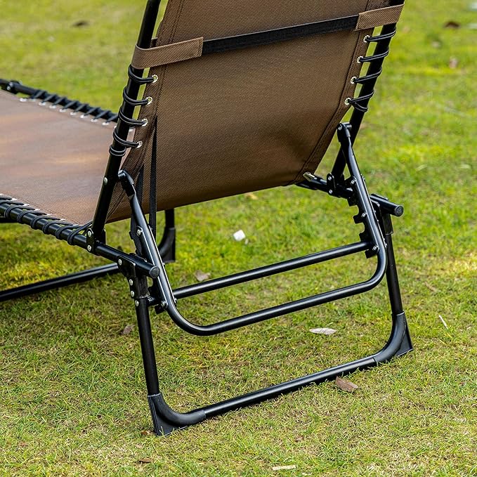 Outsunny Chaise Lounge Chair Outdoor, 5-Position Adjustable Sun Tanning Chair - Image 8
