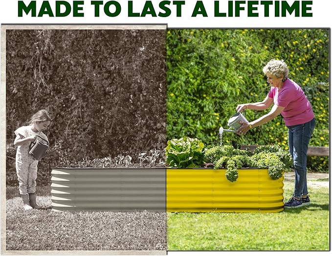 9-in-1 Galvanized Steel Raised Garden Bed // 8×2×1.5 ft Modular Planter - Image 4
