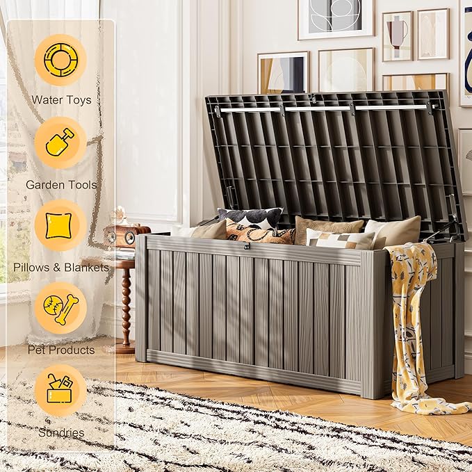 Outdoor Storage Box, Resin Deck Boxes Indoor and outdoor, Waterproof Storage - Image 3