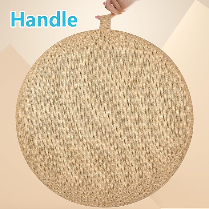 Woven Inflatable Ottoman, Fade-Resistant D31”x H14” Outdoor Indoor Pouf Patio - Image 4