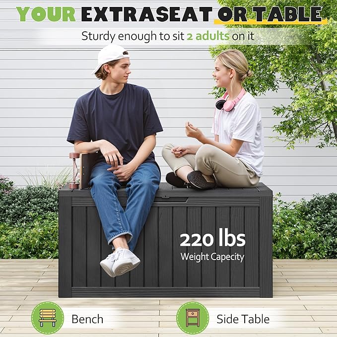 Outdoor Storage Box, Resin Deck Boxes Indoor and outdoor, Waterproof Storage - Image 6