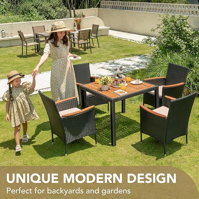Devoko 5 PCS Furniture, Patio Conversation Set - Image 2