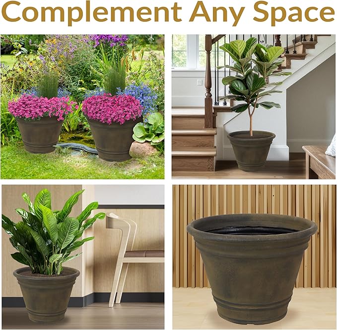 Sunnydaze 20-Inch Franklin Large Plant Pot - Image 4