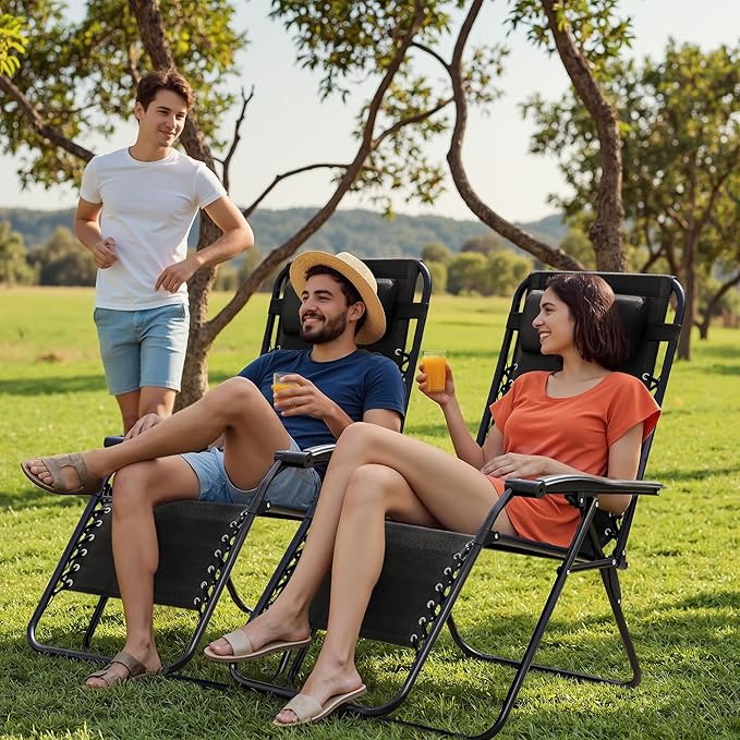 Homall Zero Gravity Chair Patio Folding Lawn Lounge Chairs Outdoor Lounge - Image 7