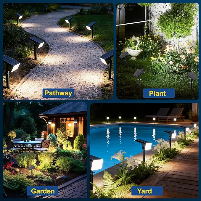 LANSOW Solar Spot Lights Outdoor Waterproof IP67, Solar Landscape Spotlights - Image 5