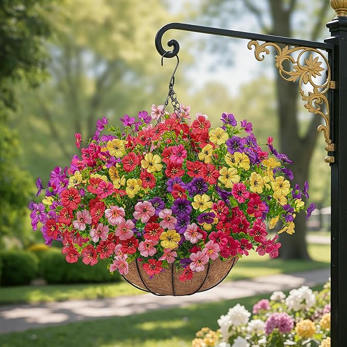 Artificial Faux Hanging Plants Flowers Basket - Image 5