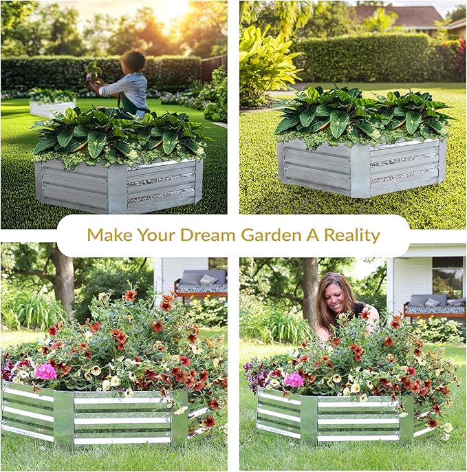 Sunnydaze 11.75" H Raised Metal Garden Bed - Image 4