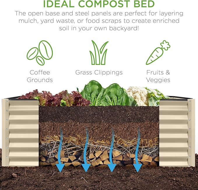 Best Choice Products 8x4x2ft Outdoor Metal Raised Garden Bed, Deep Root Planter - Image 4