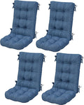 SERWALL HDPE Outdoor Rocking Cushion Set of 4, Memory Foam Cushion Navy by SERWALL