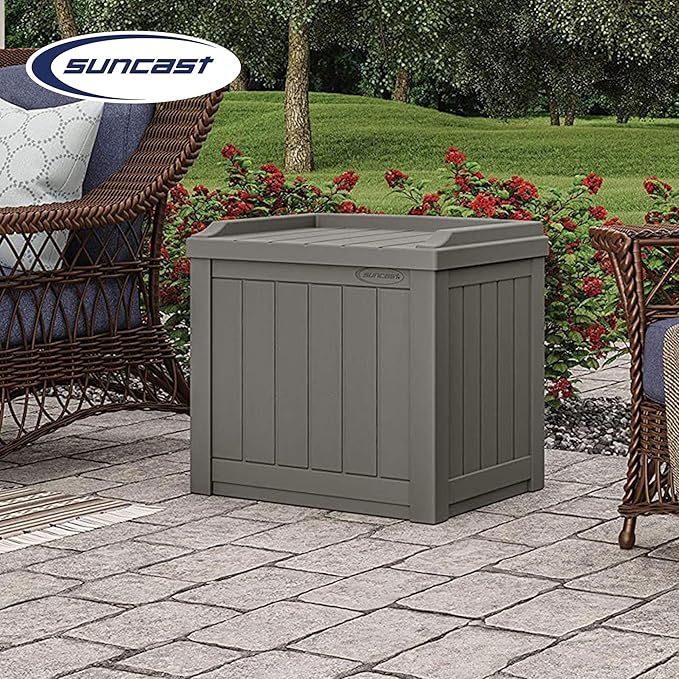 Suncast 22 Gallon Indoor or Outdoor Backyard Patio Small Storage Deck Box - Image 4