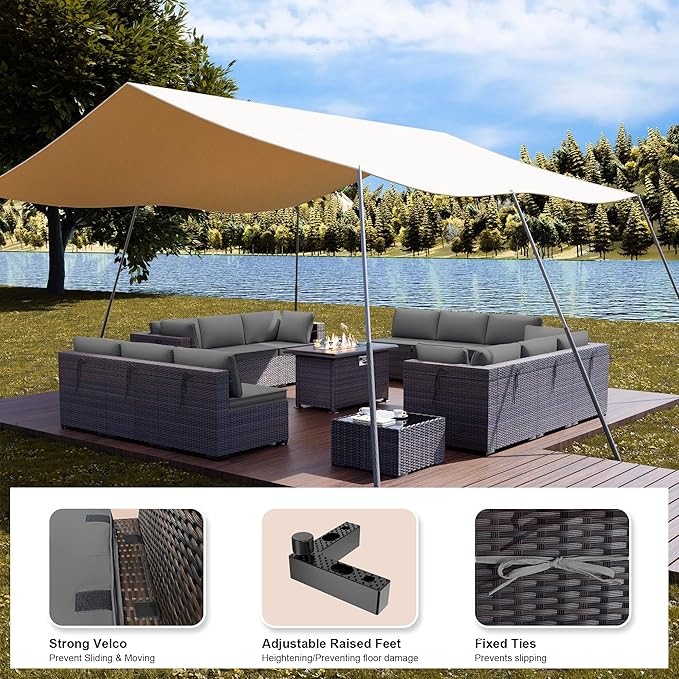 Kullavik 15 Pieces Outdoor Patio Furniture Set - Image 6
