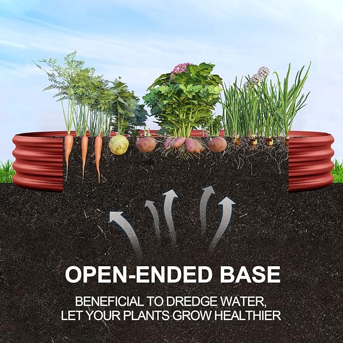 Land Guard Galvanized Raised Garden Bed Kit, Planter Boxes Outdoor, Oval Large - Image 3