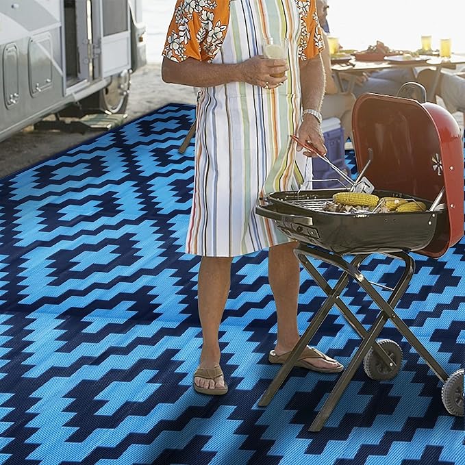 SAND MINE Reversible Mats, Plastic Straw Rug, Modern Area Rug, Large Floor Mat - Image 7