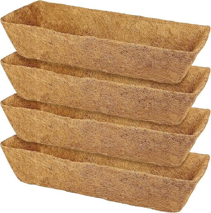 4 Pack 24 Inch Trough Coconut Liners by KarlliuHOMEGARDEN
