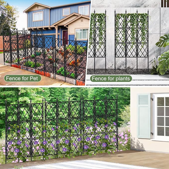 5.25FT Garden Trellis for Climbing Plants Outdoor, Metal Wall Lattice Climbing - Image 6