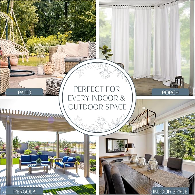 Elrene Home Fashions Matine Weatherproof Tab-Top Indoor/Outdoor Solid Color - Image 3