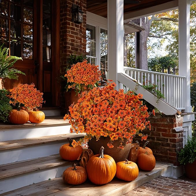 Artificial Fall Flowers Outdoor Fake Mums - Image 6
