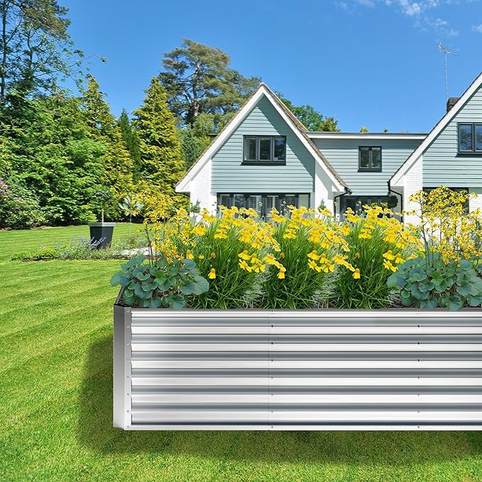 8x4x2FT Galvanized Raised Garden Bed, Planter Raised Beds-Metal Garden Box - Image 8