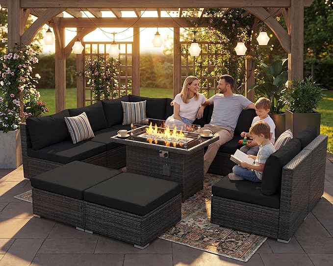 NICESOUL 10 Pcs Outdoor Sectional Set - Image 3